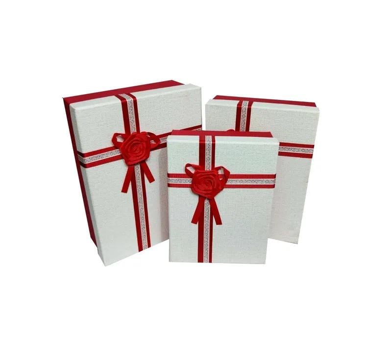 Набір подарункових коробок Stenson R33301R Charming 34х25х12/29х21х9/25х17х7см 3 шт. Red (606801)