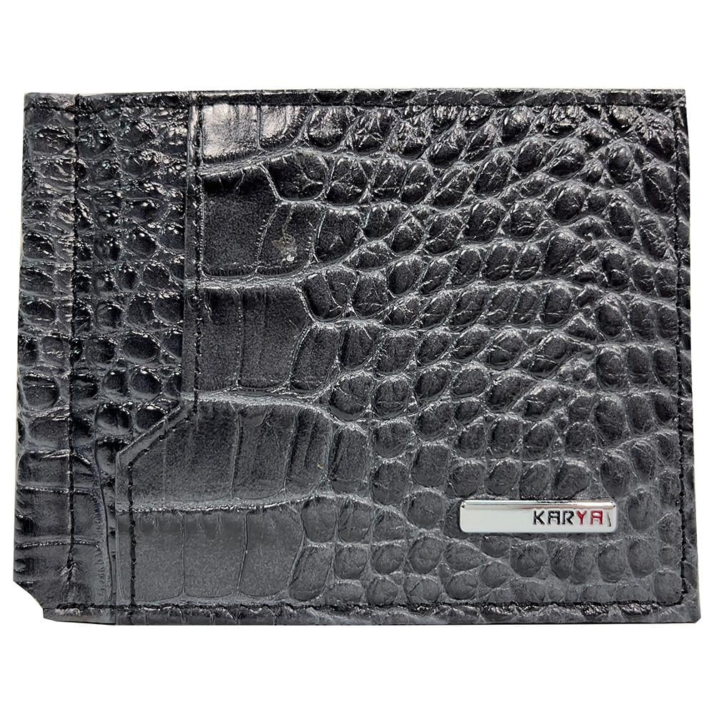 Зажим для купюр чоловічий Karya 0455-528 з натуральної шкіри Темно-сірий (2555970957)
