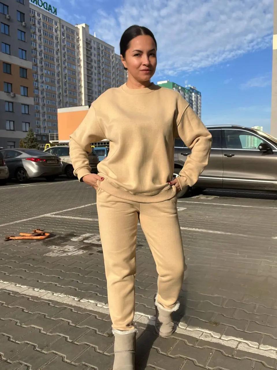 Свитшот женский PEPPER MINT 24-14 базовый простой удлиненный оверсайз M Капучино (2865) - фото 5 Свитшот женский PEPPER MINT 24-14 базовый простой удлиненный оверсайз M Капучино (2865) - фото 5