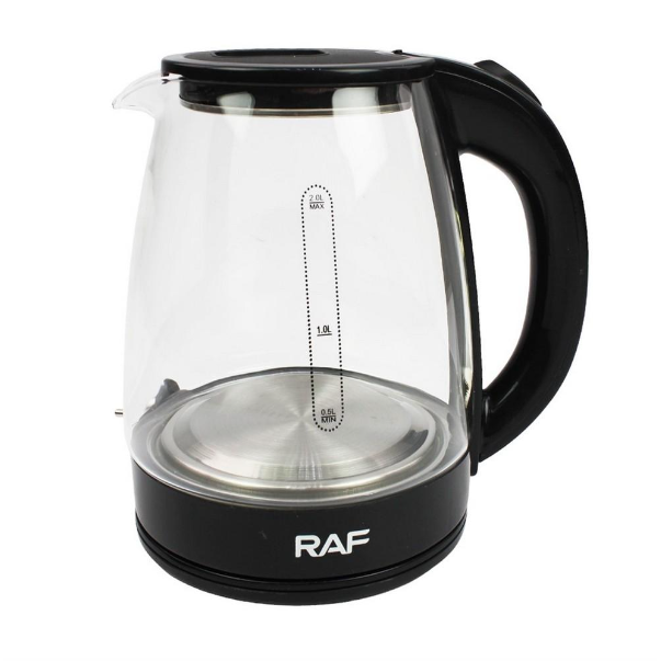 Электрочайник RAF R.7840 стеклянный дисковый 2 л 2200 Вт Черный (14507448)