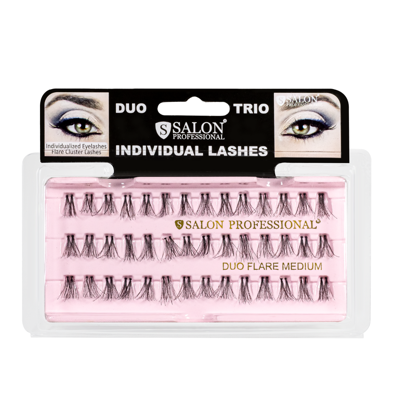 Вії пучкові для нарощування Salon Duo Flare Individual Lashes Medium подвійні