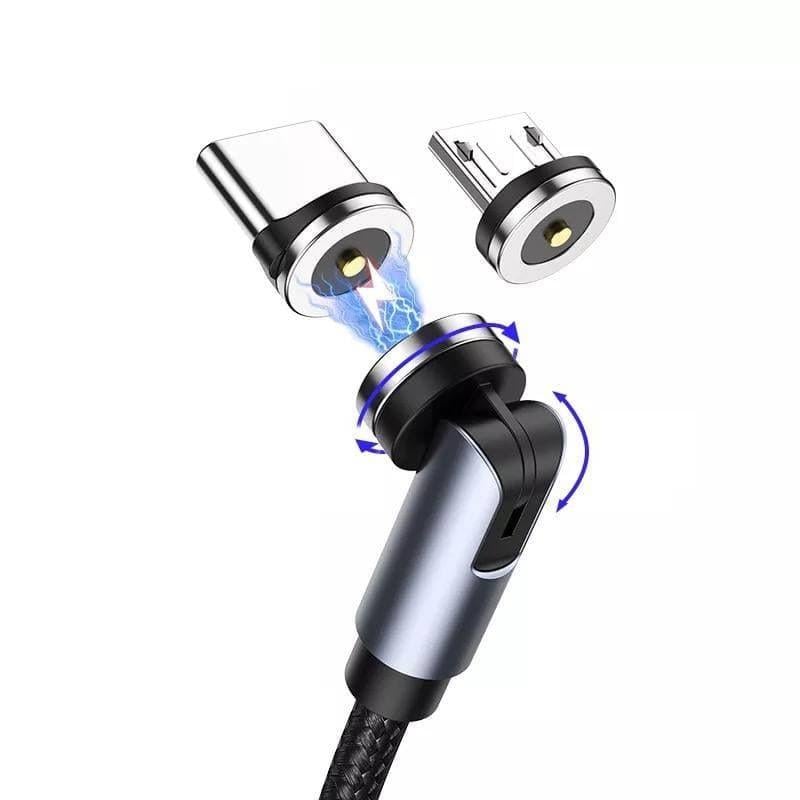 Кабель зарядный UGREEN US503 Type-C/Micro USB 5V2.4A магнитный 1 м Dark gray (40126)