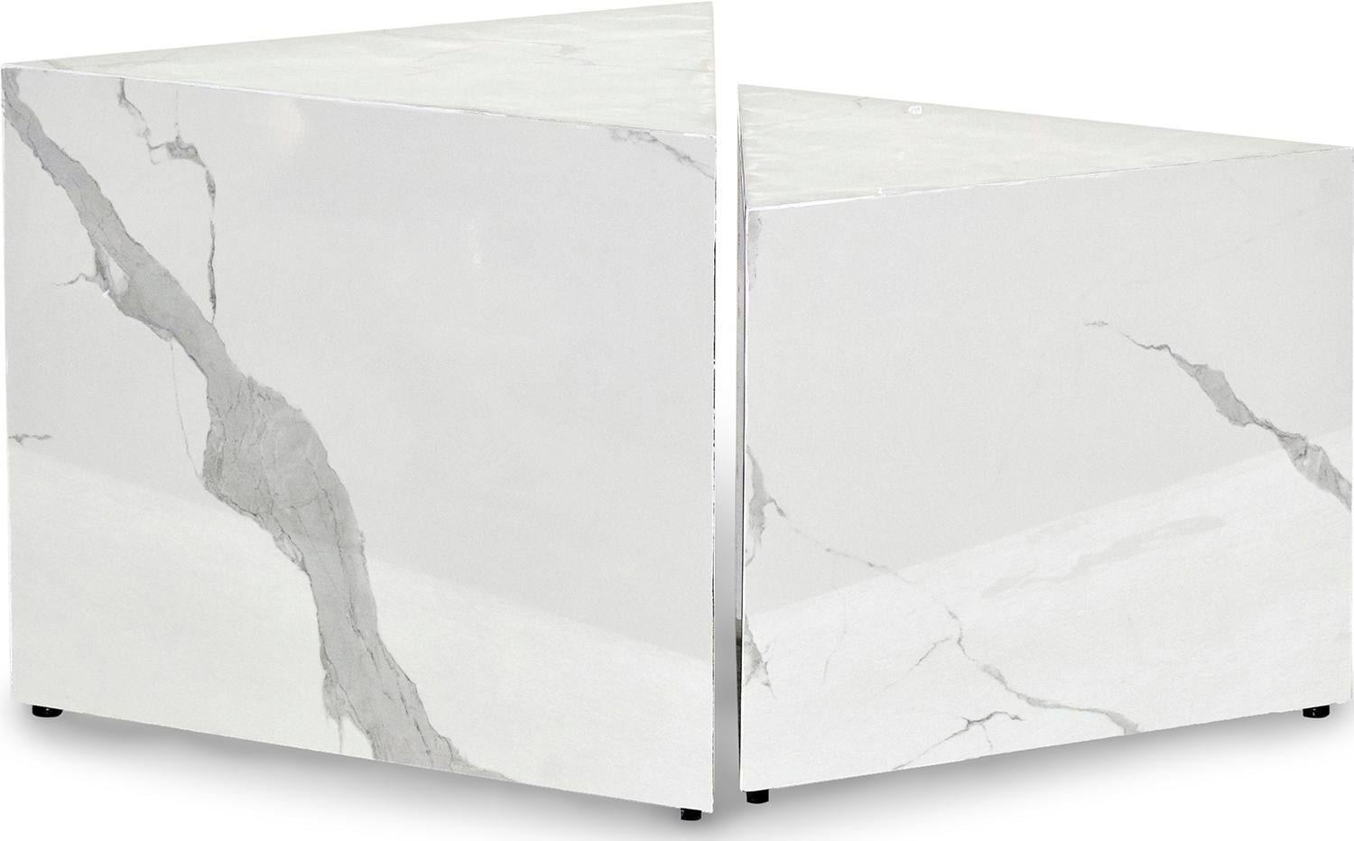 Сет кофейных столиков Forma 50/43 см White marble enamel (16080)