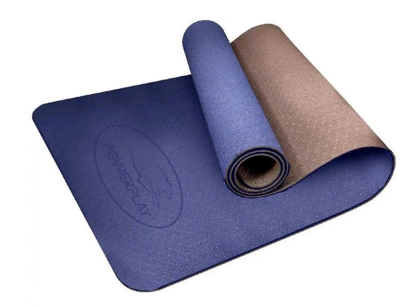 Коврик для йоги и фитнеса PowerPlay 4150 TPE Premium Performance Mat 183x61x0,6 см Синий (PP_4150_Blue)