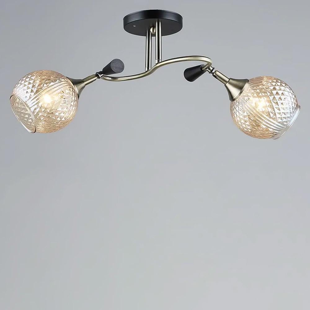 Люстра потолочная Light House SR-19164/2 AB+BK E27 540х185х240 мм Черный/Бронзовый (78159)