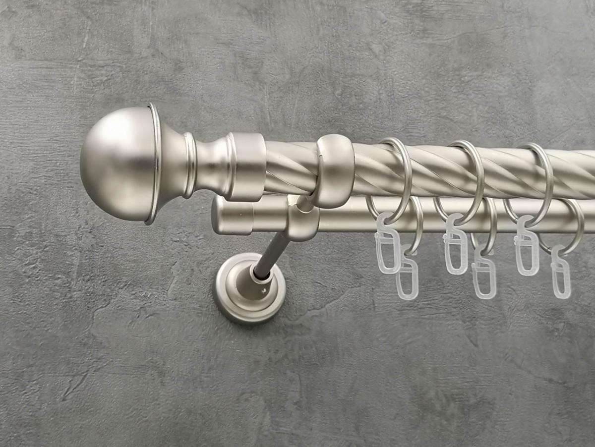 Карниз Quadrum Бостон витая штанга двойной открытый 25/19 мм 200 см Сатин (264771841)