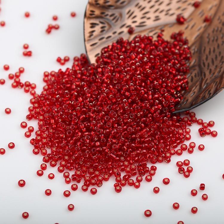 Бисер парчовый 2 мм 50 г Красный (БР0002ч07)