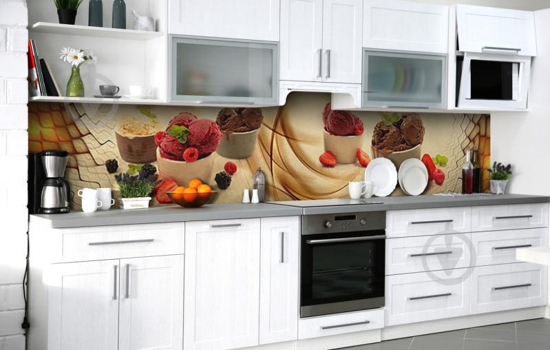 Скинали на кухню Zatarga «Ягодное мороженое» 600х3000 мм виниловая 3Д наклейка кухонный фартук самоклеящаяся Скинали на кухню Zatarga «Ягодное мороженое» 600х3000 мм виниловая 3Д наклейка кухонный фартук самоклеящаяся