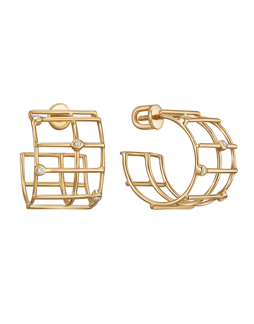 Сережки Grid жіночі RIMMART JEWELRY жовті One size