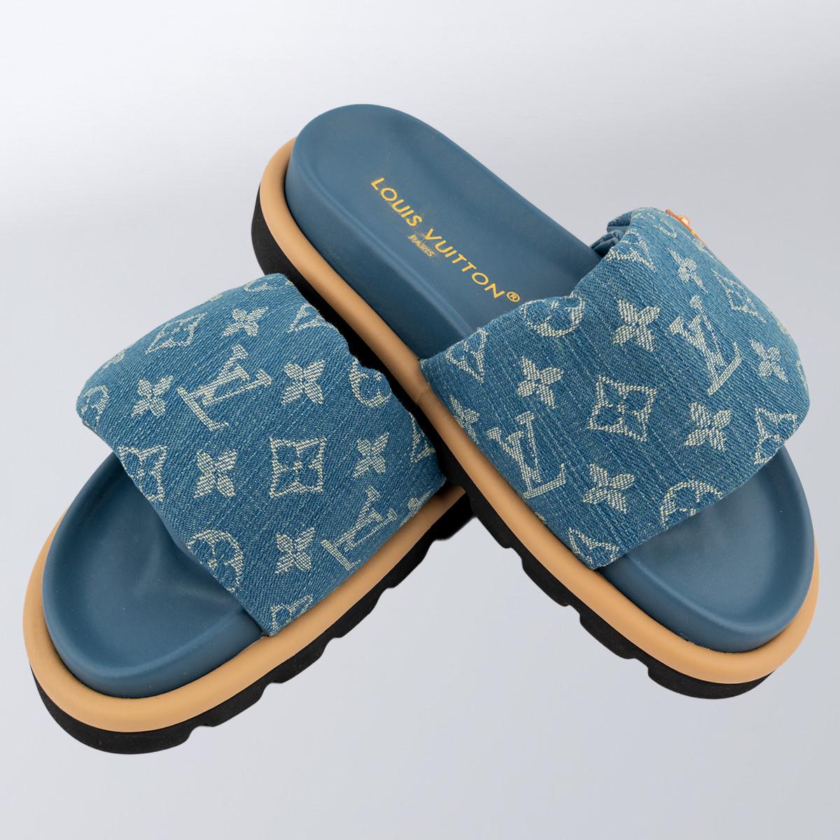 Мюлі жіночі Pool Pillow Flat Comfort Louis Vuitton р. 39 Синій (2797308057)