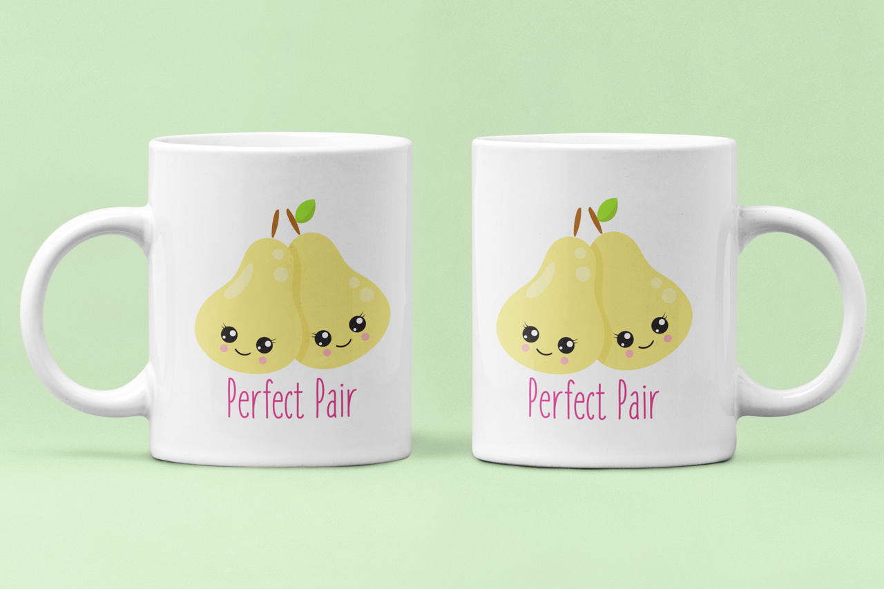 Чашки парные "Perfekt Pair" две Грушки для влюбленных 330 мл Белый (ВЛ207Ч)