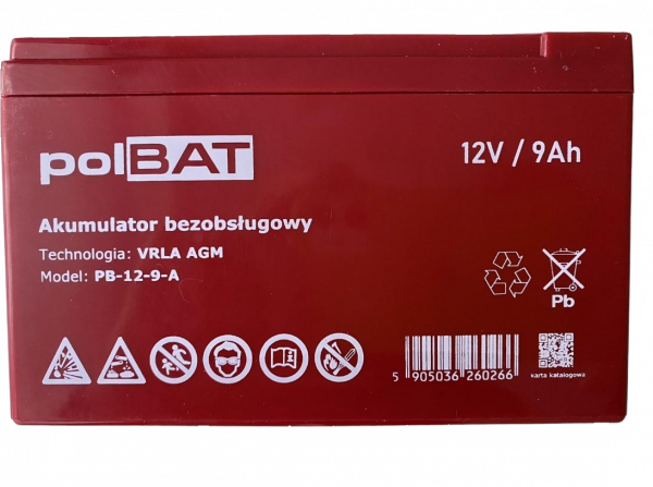 Аккумуляторная батарея Polbat AGM 12 V 9 Ah (PB-12-9-A)