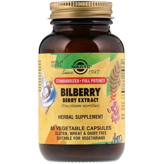 Комплекс для профілактики зору Solgar Bilberry Berry Extract 60 Caps (SOL-04110)