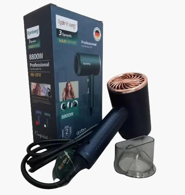 Фен для волосся Rainberg RB-2212 з петлею Синій (GR-04347) - фото 2 Фен для волосся Rainberg RB-2212 з петлею Синій (GR-04347) - фото 2