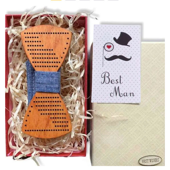 Бабочка-галстук деревянная в подарочной упаковке (8381-ВМ)