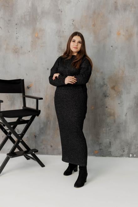 Сукня ART KNIT Андреа з сірим люрексом M/L Чорний (43538) Сукня ART KNIT Андреа з сірим люрексом M/L Чорний (43538)