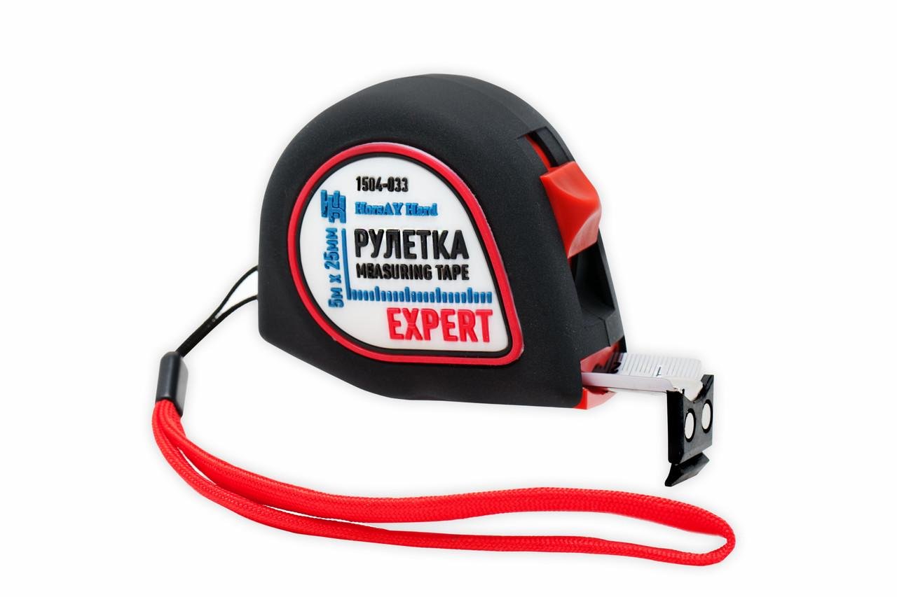 Рулетка HorsAY Hard EXPERT магнитный обрезиненный зацеп 5 м 25 мм (1504-033)