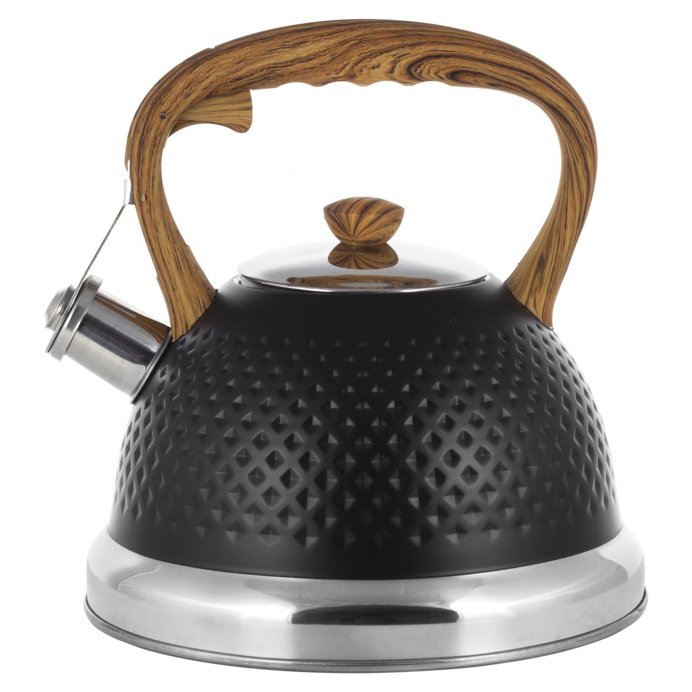 Чайник со свистком Kamille KM-1098 из нержавеющей стали и бакелитовой ручкой 2,7 л Черный (150-84-1098) - фото 4 Чайник со свистком Kamille KM-1098 из нержавеющей стали и бакелитовой ручкой 2,7 л Черный (150-84-1098) - фото 4
