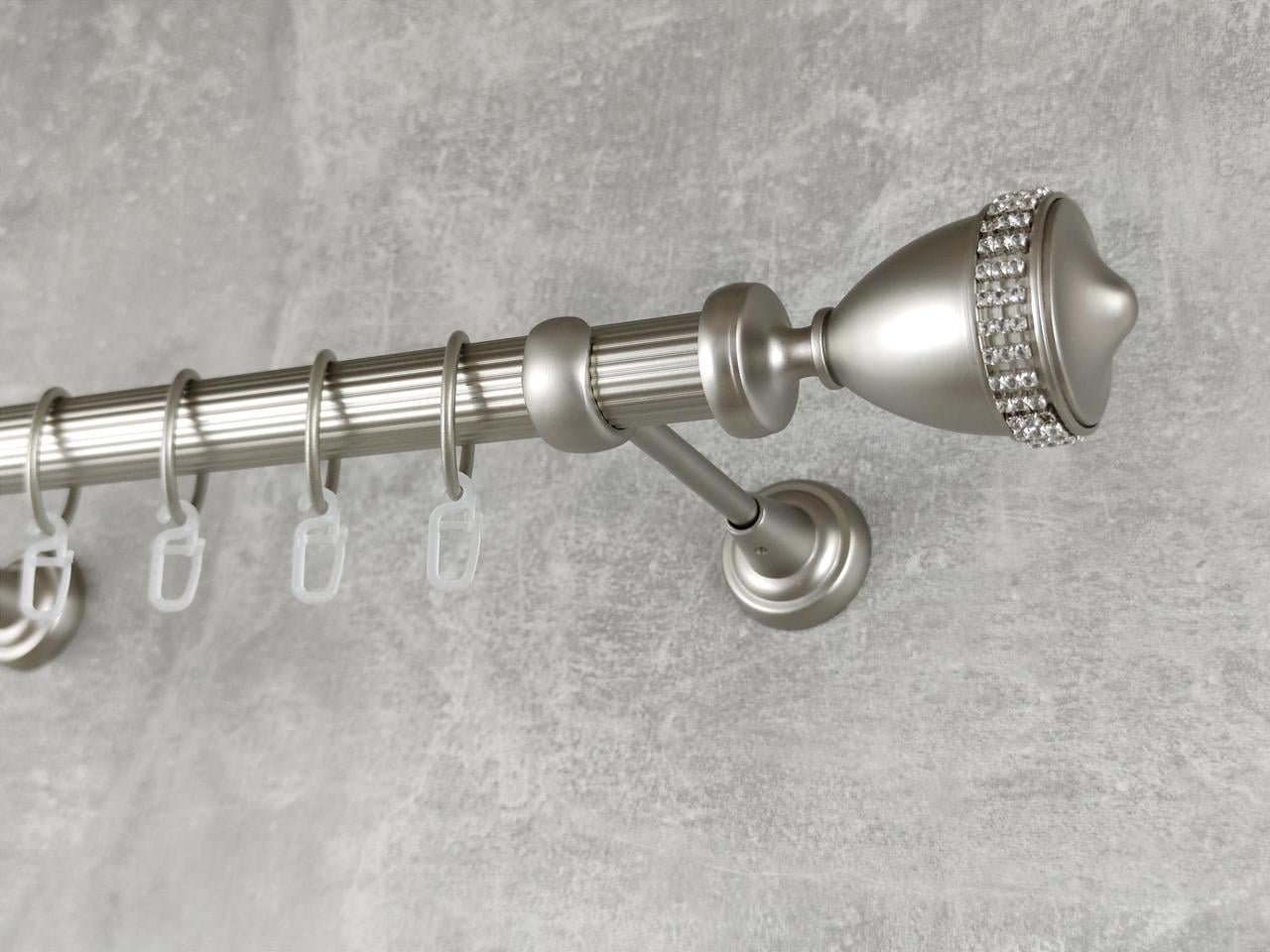 Карниз MStyle металлический для штор однорядный Етерния 25 мм рифленый 400 см Сатин (5013117)