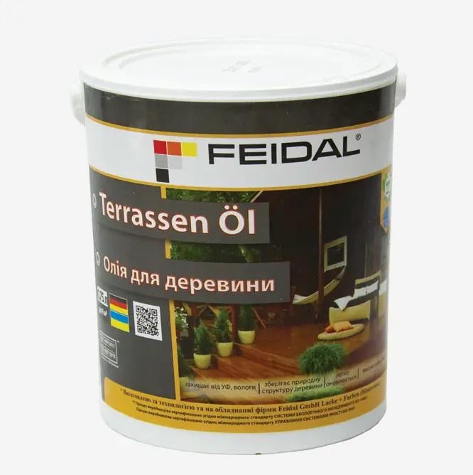 Масло для древесины Feidal Terrassen Öl для террас и садовой мебели защита от влаги и УФ-лучей 0,75 л (4820080588290)