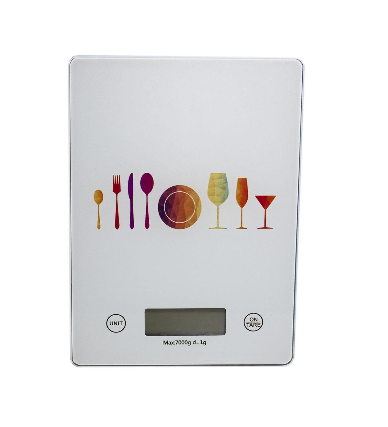 Весы кухонные стеклянные с платформой 7 кг 1 г
