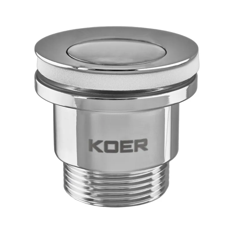 Донный клапан для умывальника Koer PW-02-01 1 1/4" кнопка Хром (KR3399)