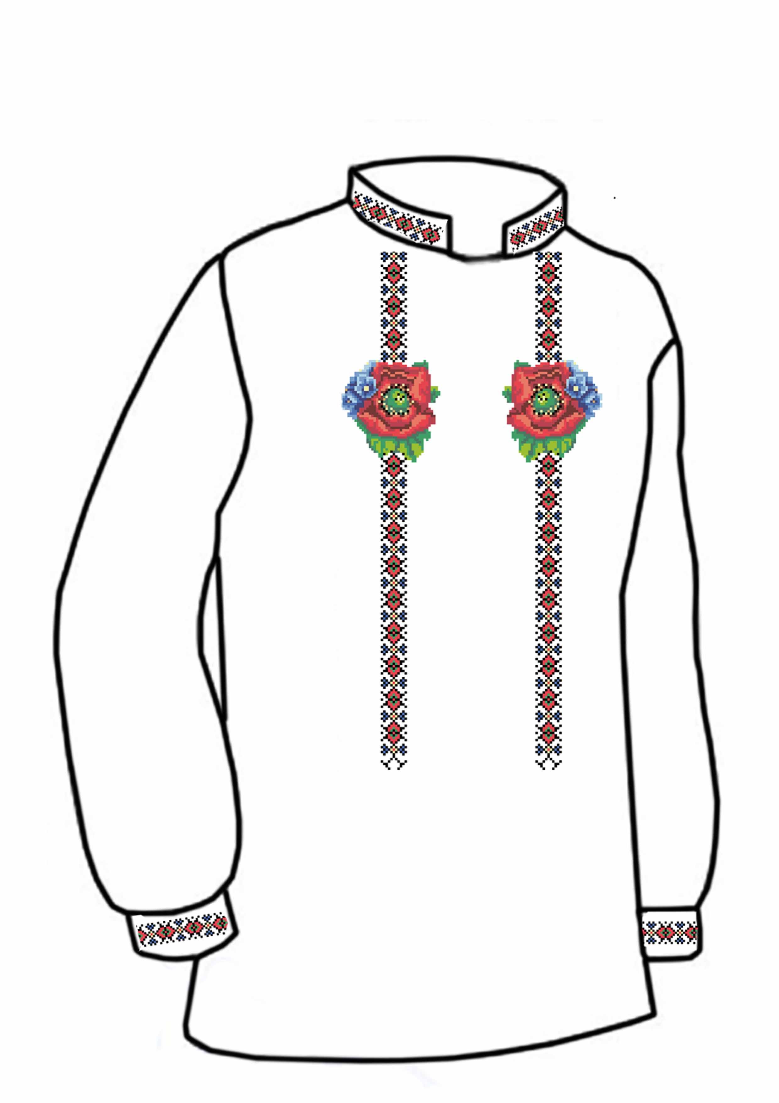 Заготовка для вишивки нитками або бісером сорочка СЧ-26 домоткане полотно Заготовка для вишивки нитками або бісером сорочка СЧ-26 домоткане полотно