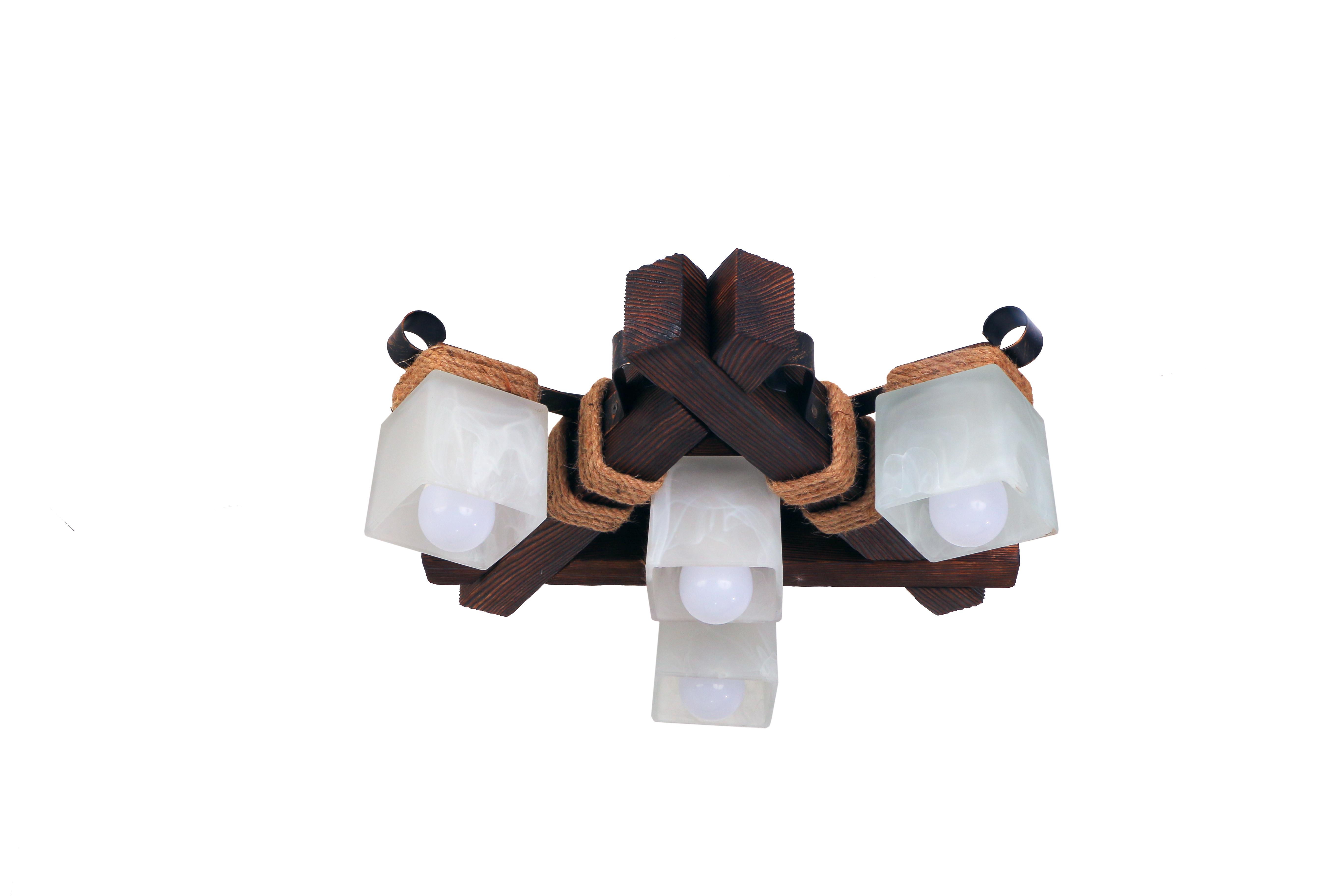 Люстра деревянная Sirius S7104/4 темный обжиг на 4 плафона (000019270)