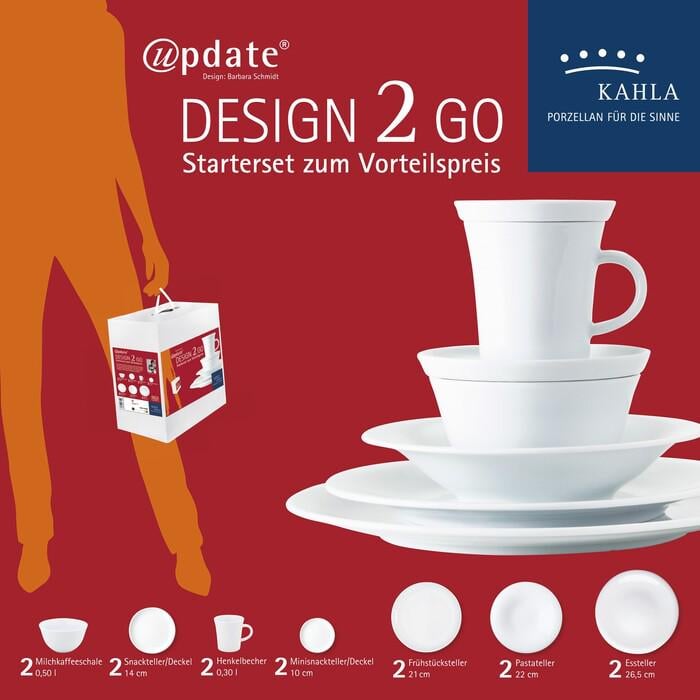 Столовий сервіз Kahla Update Design 2 Go 14 пр. Білий (33497520)