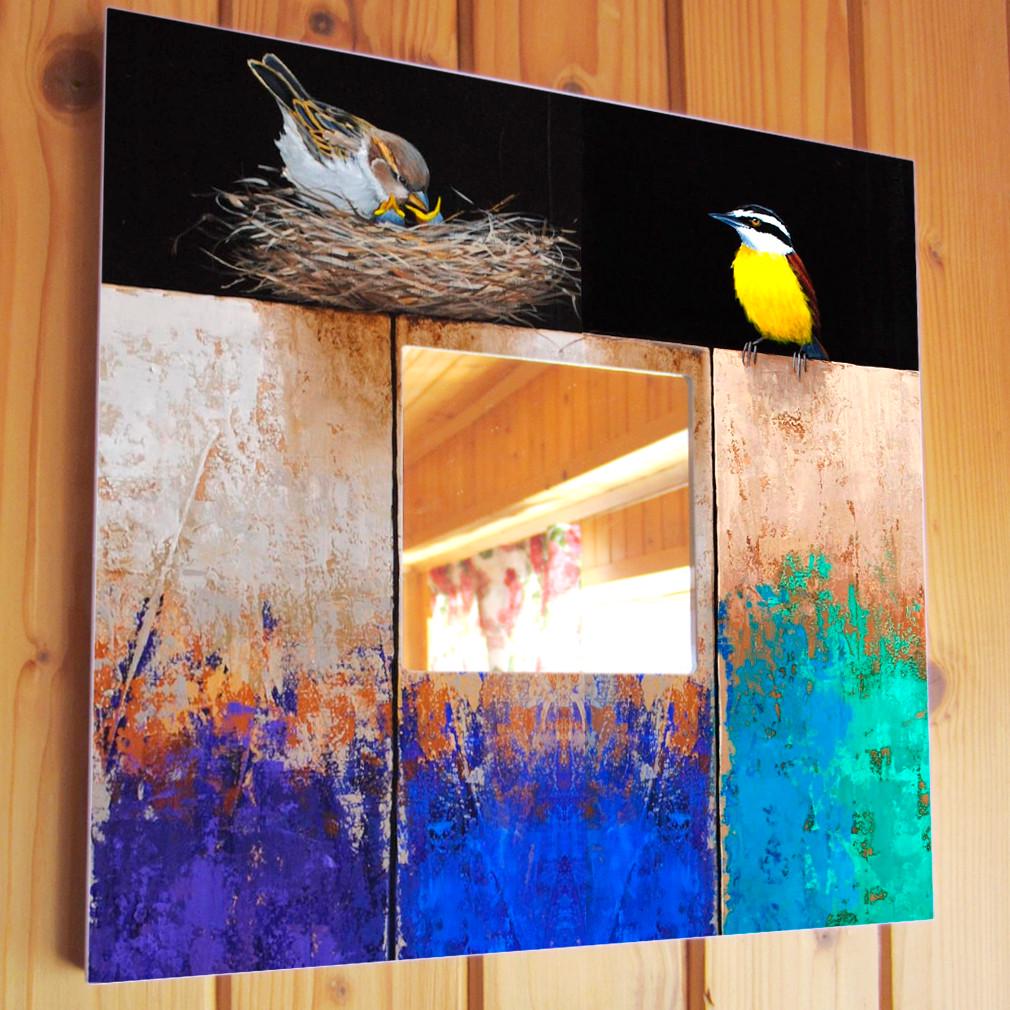 Зеркало дизайнерское Птицы 260х260 мм (M00544) Зеркало дизайнерское Птицы 260х260 мм (M00544)