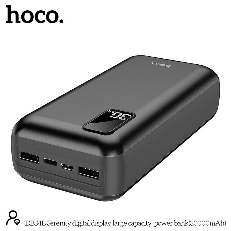 Портативное зарядное устройство Hoco Serenity Digital Display Large Capacity DB34B 30000 mAh Black (10307291) - фото 3