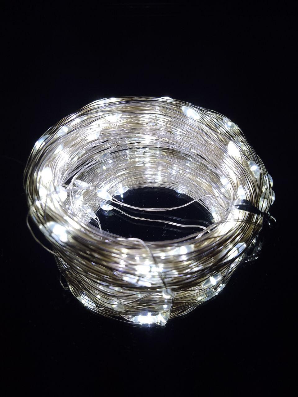 Гирлянда от USB светодиодные капли 20 м 200 LED 8 режимов с пультом Белый