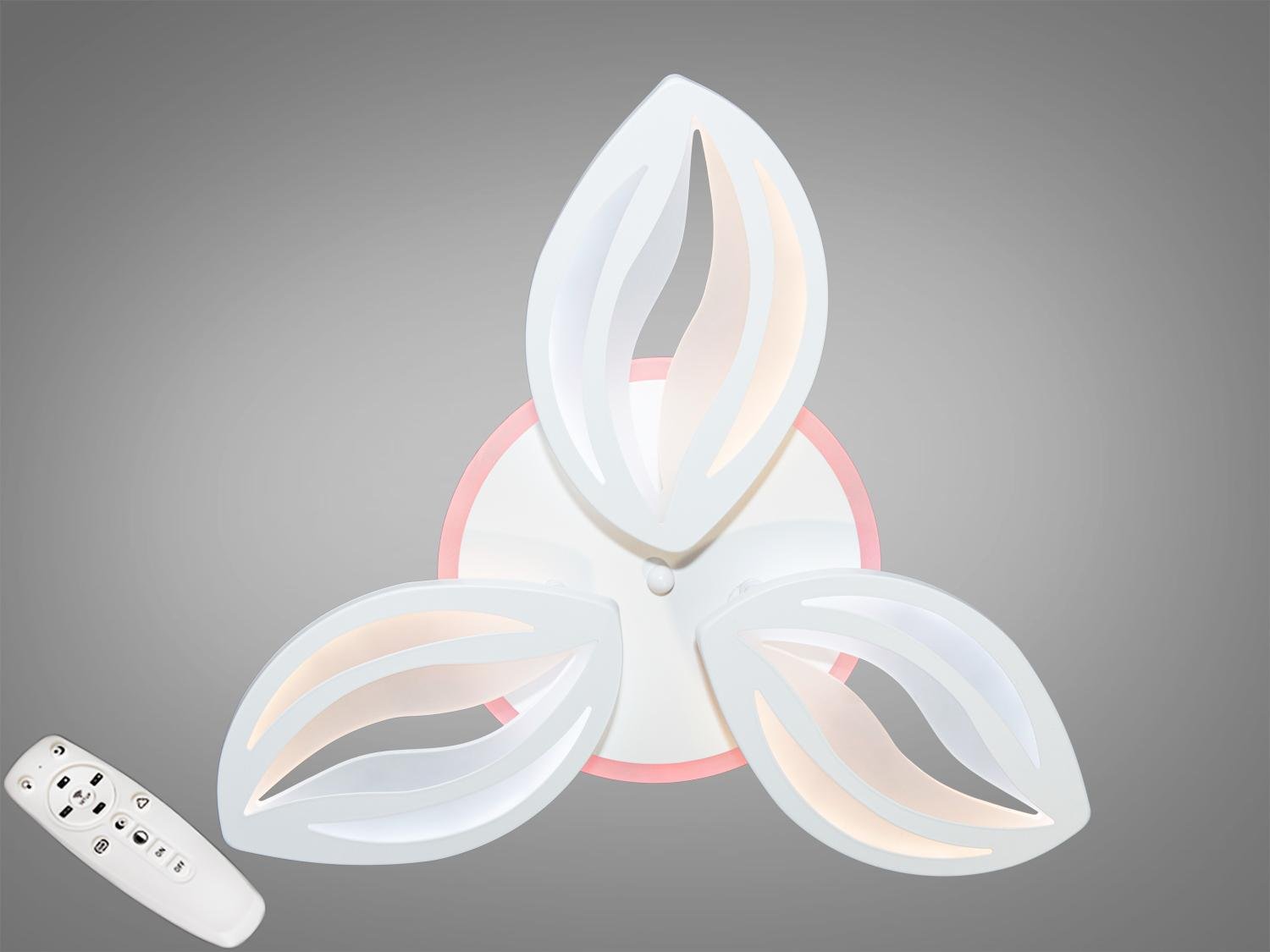 Потолочная люстра Diasha 8092/3WH 3col dim с диммером и подсветкой 65W Белый