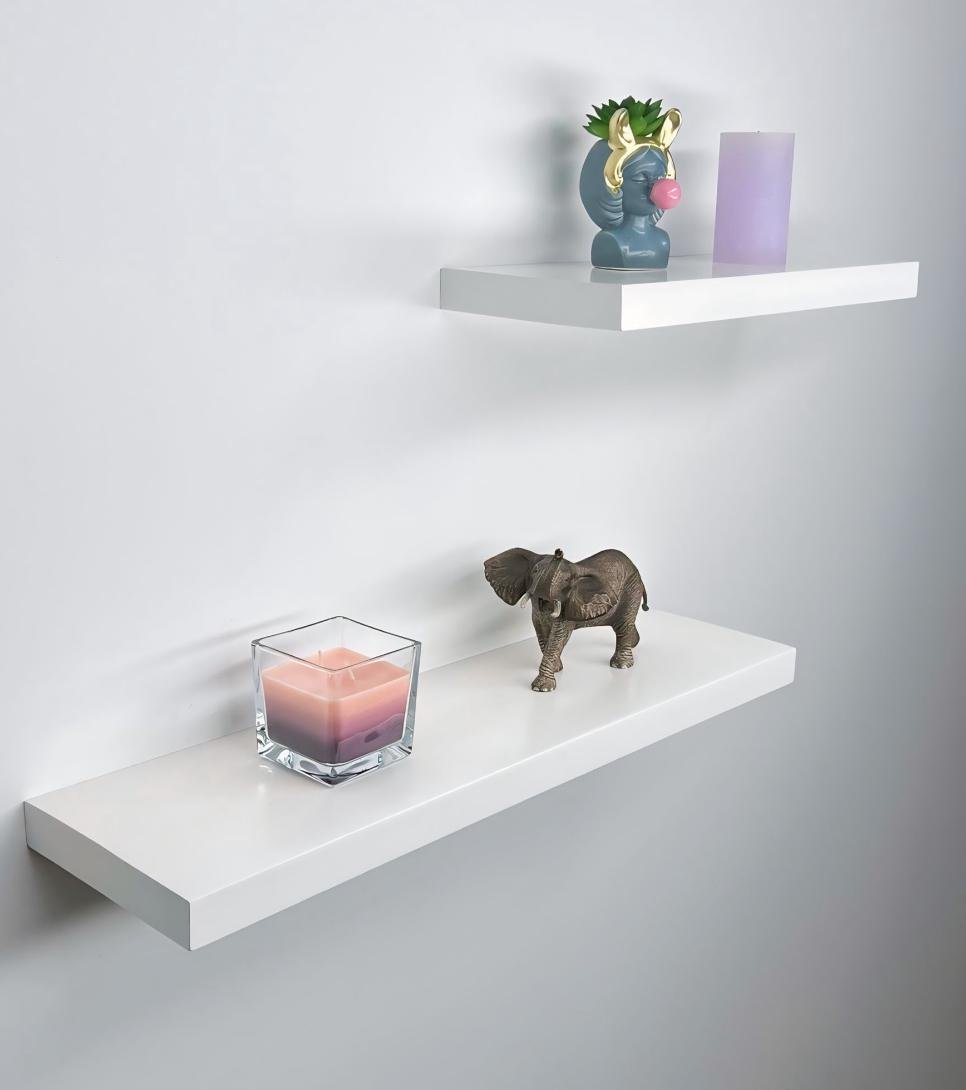 Полка деревянная скрытого монтажа 600х165х30 мм 1 шт. Белый (14725904)