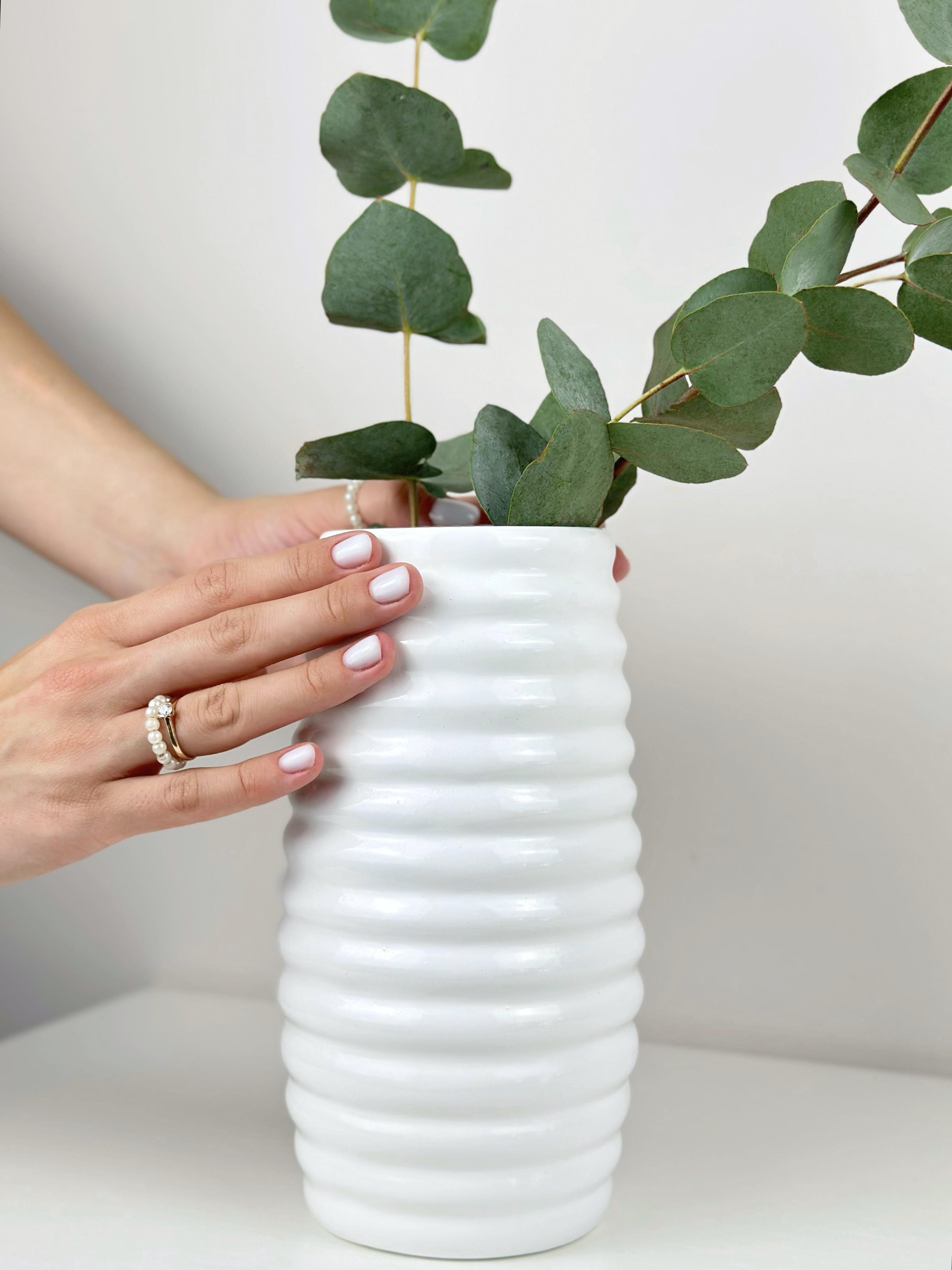 Ваза для квітів та декору глиняна керамічна Вулик 20 см Білий (4001-3) - фото 5 Ваза для квітів та декору глиняна керамічна Вулик 20 см Білий (4001-3) - фото 5