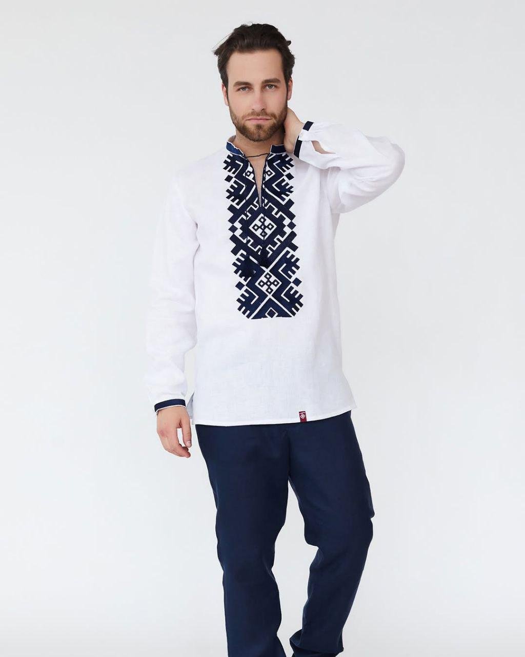 Вышиванка мужская р. 54 Белый (537) - фото 3 Вышиванка мужская р. 54 Белый (537) - фото 3