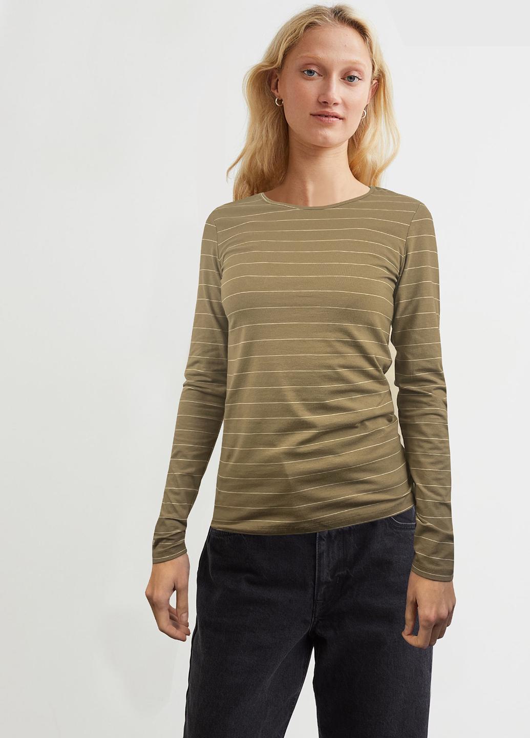 Лонгслив женский H&M S Хаки (768931b47)