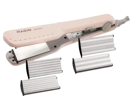 Плойка-выпрямитель для волос Magio MG-175P с насадками для гофре Розовый (MG-175P) - фото 1 Плойка-выпрямитель для волос Magio MG-175P с насадками для гофре Розовый (MG-175P) - фото 1