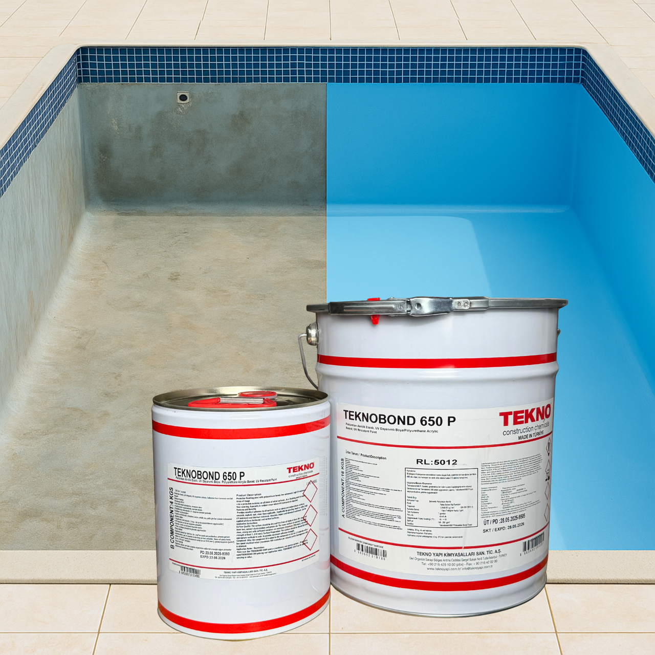 Фарба поліуретанова захисна Teknobond 650 P RAL 5012 для басейну 20 кг Блакитний (28176295) - фото 2 Фарба поліуретанова захисна Teknobond 650 P RAL 5012 для басейну 20 кг Блакитний (28176295) - фото 2