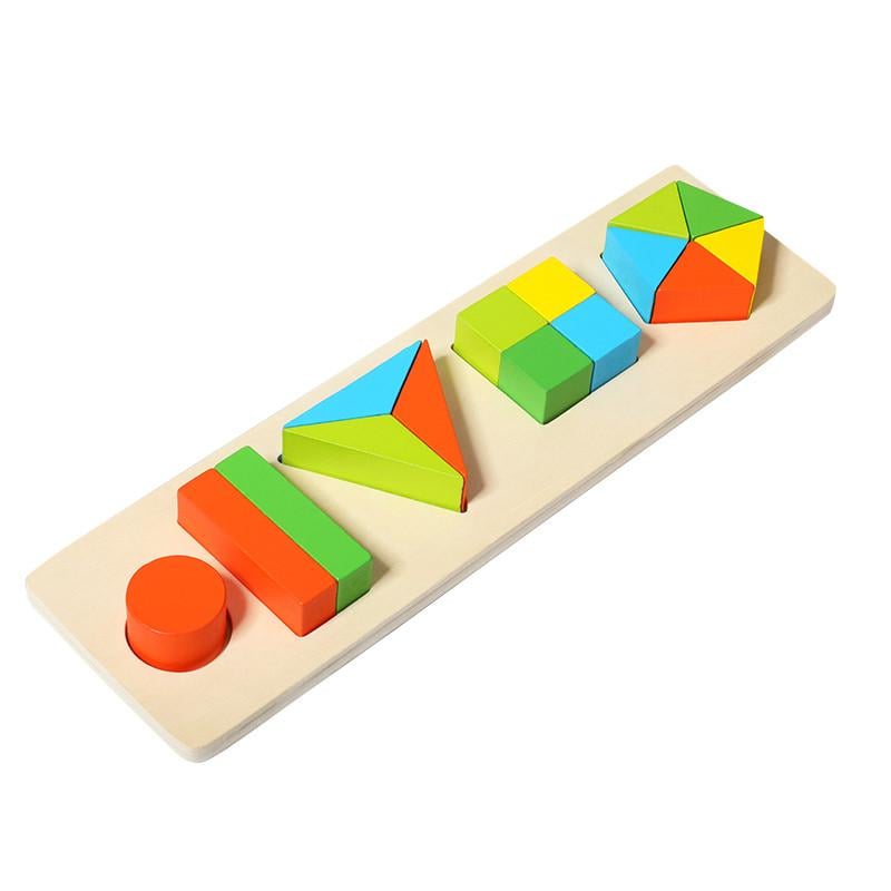 Іграшка розвиваюча Lesko ZW-9988 Дошка-вкладиш дерев'яні 15 елементів (2093375276)