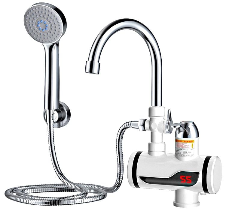 Водонагреватель проточный электрический Instant Electric Heating Water Faucet с LCD экраном и душем нижнее подключение (10664519)