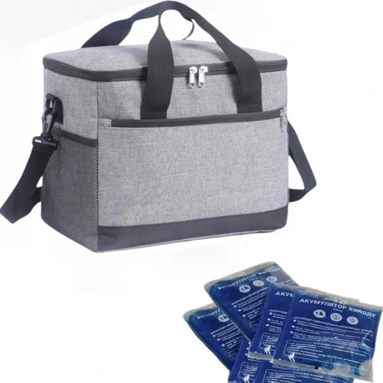Термосумка-холодильник CoolTote 20 л и 6 гелевых аккумуляторов холода по 250 мл (906316)