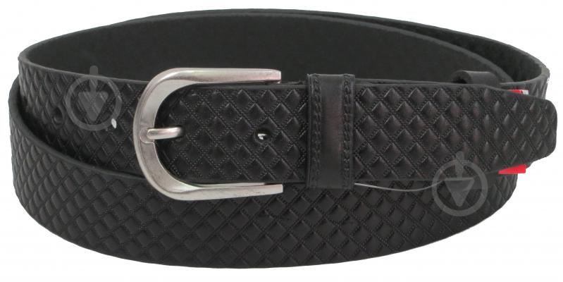 Ремень мужской из кожи под брюки Skipper 3.5 см Черный (1289-35)