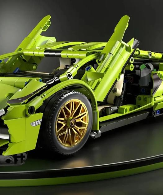 Конструктор машинка Lamborghini Sian Technol Model 452 детали Зеленый - фото 5 Конструктор машинка Lamborghini Sian Technol Model 452 детали Зеленый - фото 5