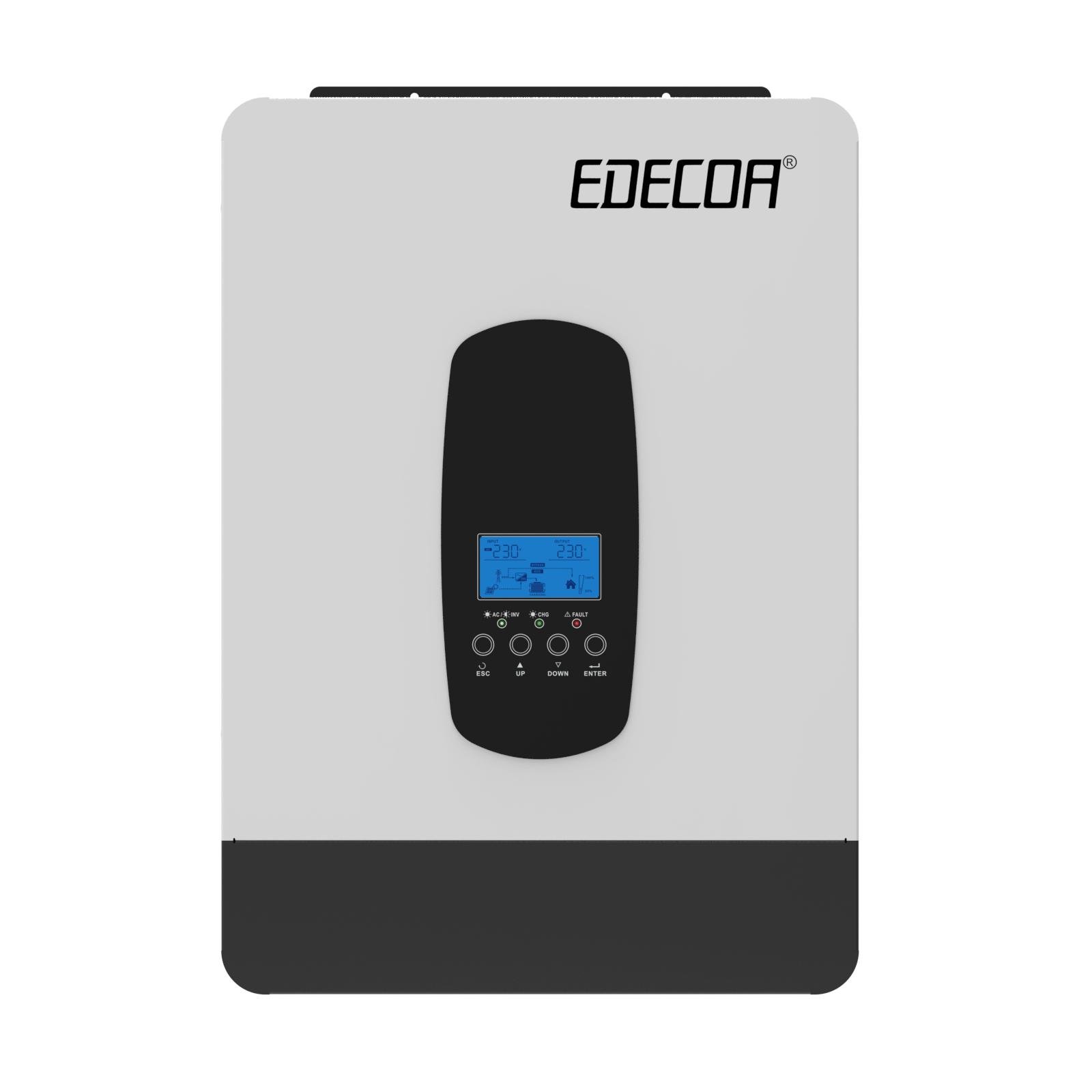 Инвертор солнечный гибридный Edecoa 24 В 4000 Вт Белый (E50004001) Инвертор солнечный гибридный Edecoa 24 В 4000 Вт Белый (E50004001)