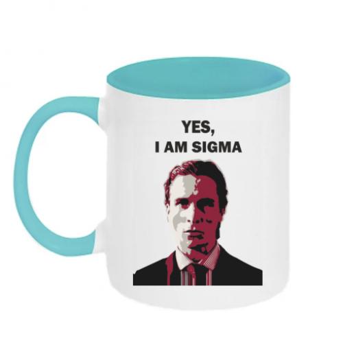 Чашка керамическая двухцветная "Yes, I Am Sigma" 320 мл Белый с голубым (15537565-64-192399)