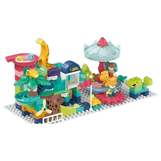 Конструктор детский Дино-парк с лабиринтом и игровыми горками, 142 дет. (8022)
