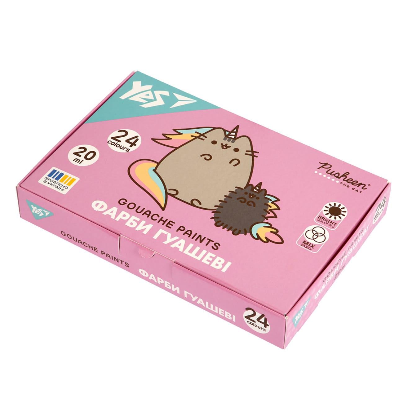 Набір гуашевих фарб YES Pusheen 24 кольорів по 20 мл (230404)