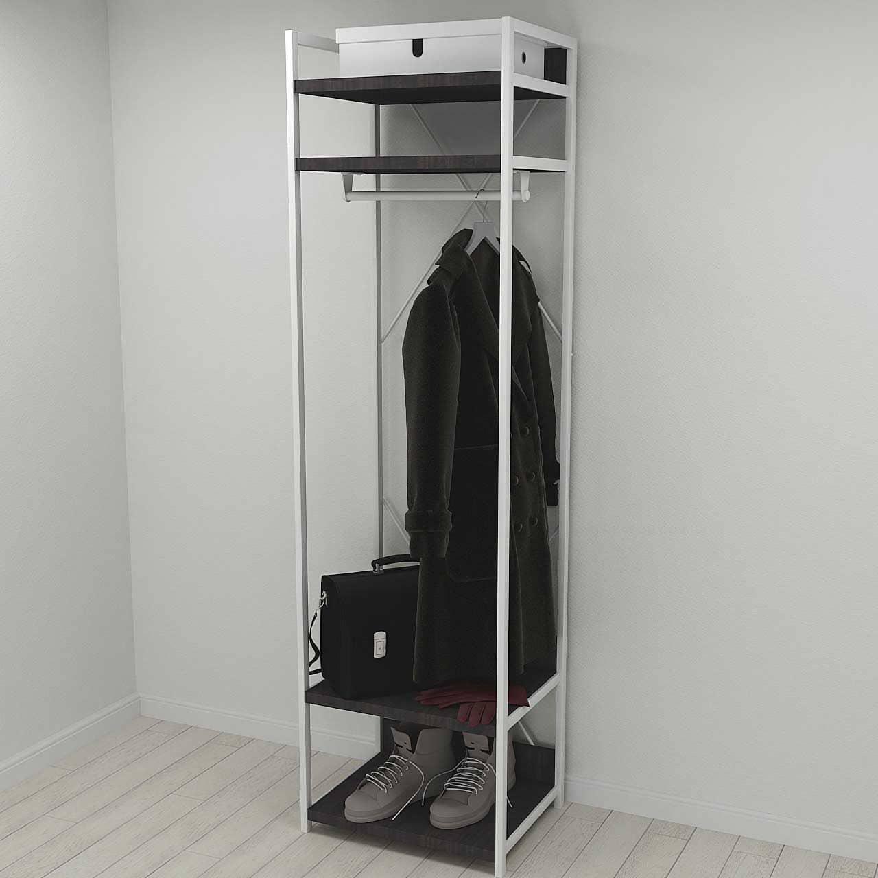 Шкаф Ferrum-decor Гардероб Уни секция 2 серии Конект металл/ДСП 32 мм 220x60x50 см Белый/Венге Магия (FRD-104544) Шкаф Ferrum-decor Гардероб Уни секция 2 серии Конект металл/ДСП 32 мм 220x60x50 см Белый/Венге Магия (FRD-104544)