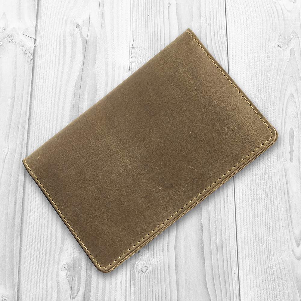 Обложка для паспорта из натуральной кожи с отделением под карты Оливковый (PC-02-S19-1020-000)